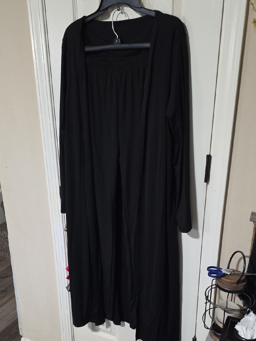 Black Women’s Long Cardigan Three Piece Set - Brand Unlabeled. Purchased Halara.